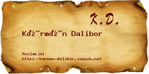 Kármán Dalibor névjegykártya